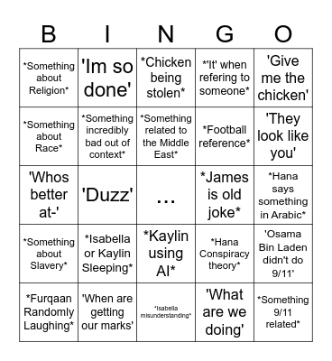 History Bingo Card