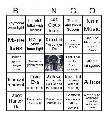 Canto X Bingo Card