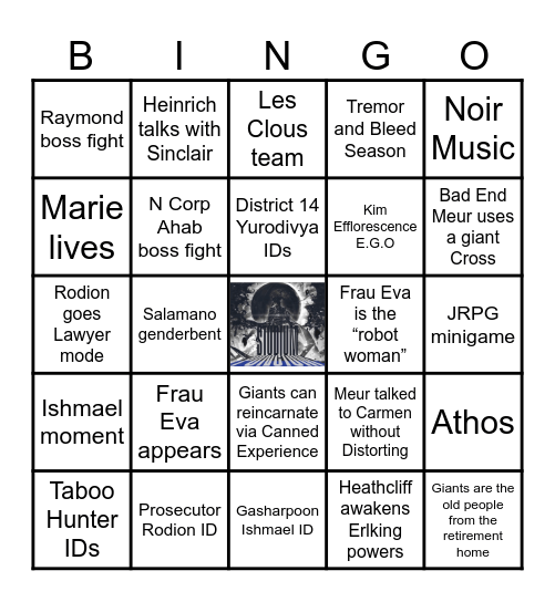 Canto X Bingo Card