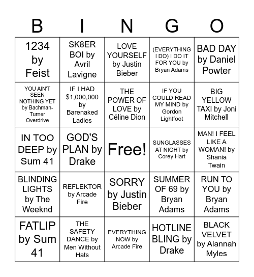 🇨🇦Canuck Anthem Bingo!🇨🇦 Bingo Card