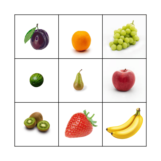 Fruit bingo Card
