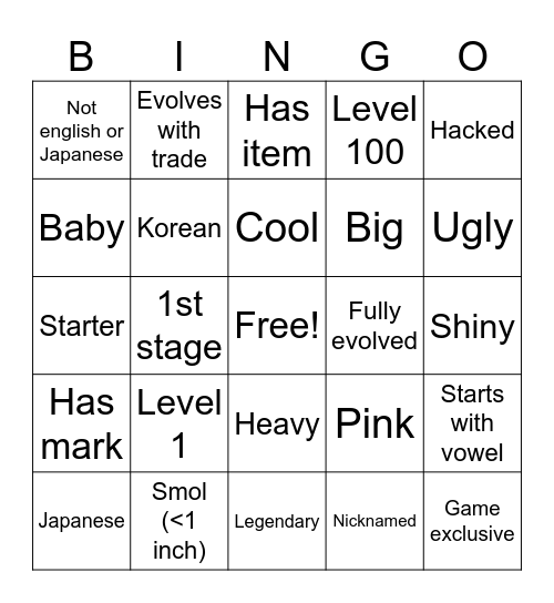 Surprise trade bingo! Bingo Card