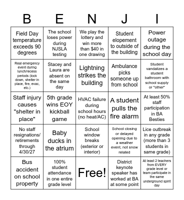 BA Bingo '26-'27 Bingo Card