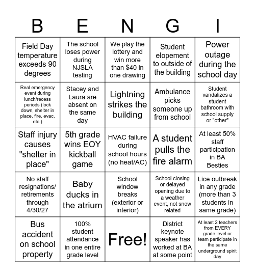 BA Bingo '26-'27 Bingo Card