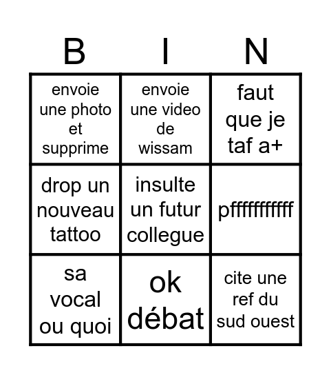 big bingo Card