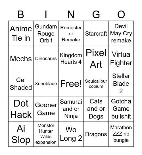 TGS'26 and September Bingo Card