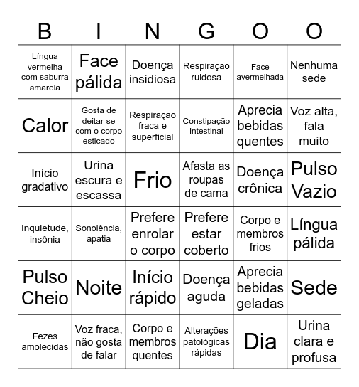 Yin Yang Bingo Card