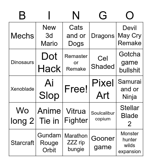 Sept tgs blizzcon Bingo Card