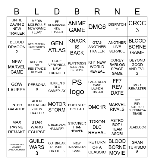 Double State Of Play extravaganza Bingo Card