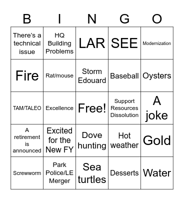 TOWNHALL BINGO! Bingo Card