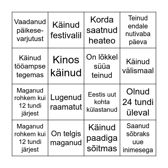 SUVEBINGO Card