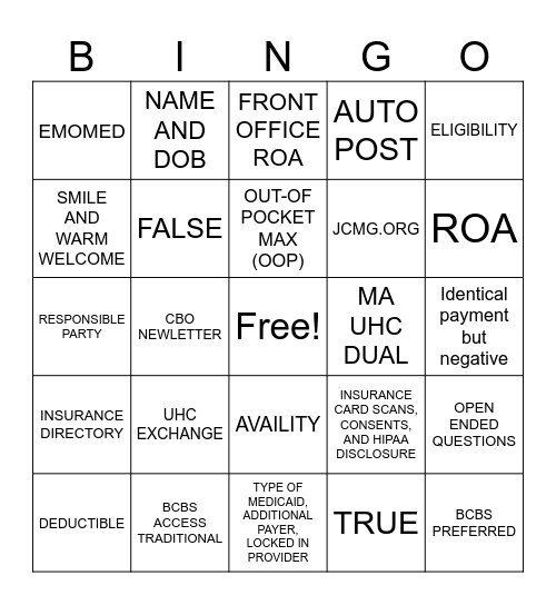 PSR BINGO Card