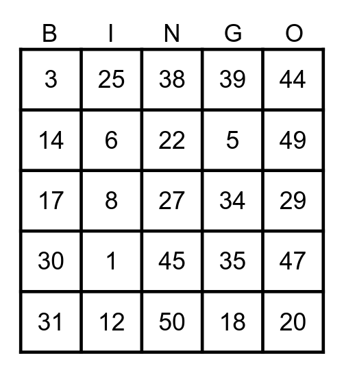 BINGO PROJETO EXTENSÃO I Bingo Card