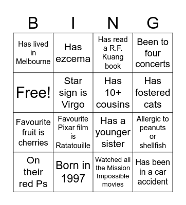 Amazing Race SMG bingo <333 Bingo Card