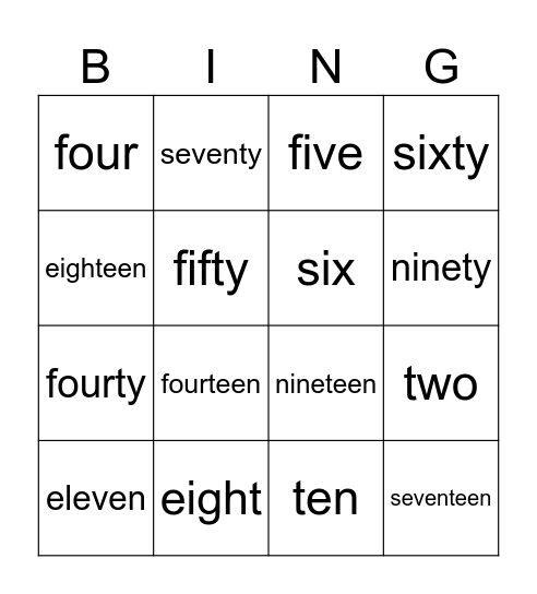 TEN Bingo Card