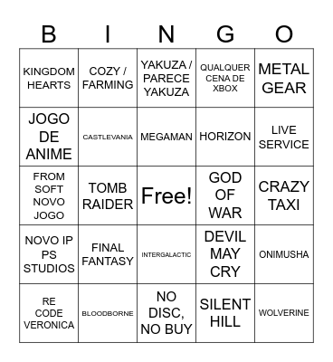 STATE OF PLAY SETEMBRO 26 Bingo Card