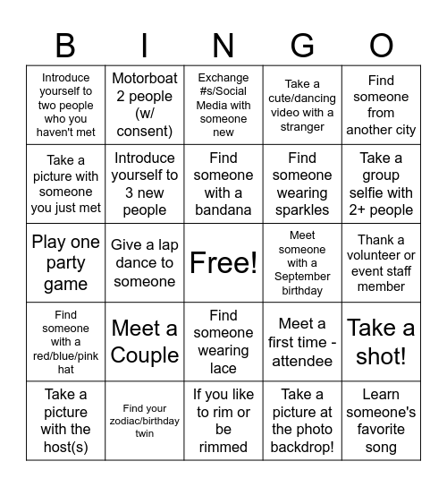 KINKY BINGO Card
