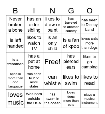 Bingo Card