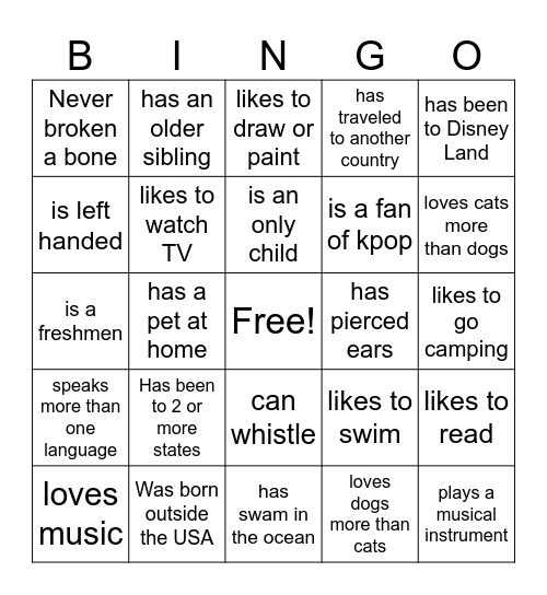 Bingo Card