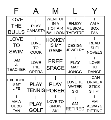 TRIFFLER REUNION Bingo Card