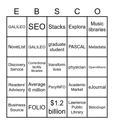 EBSCO BINGO Card