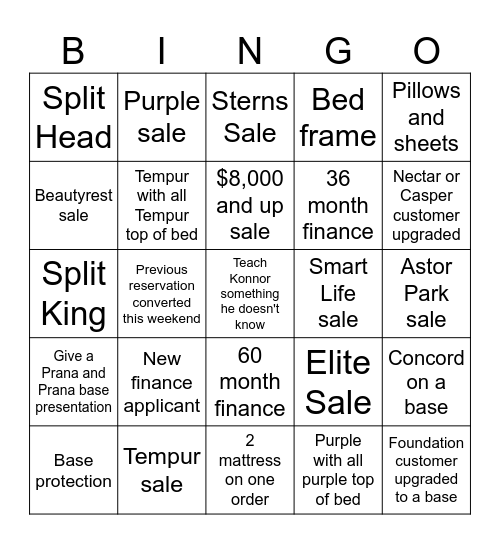 Labor Day Weekend Bingo Card