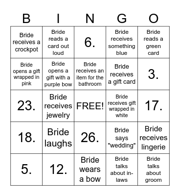 PWR Birthday Bingo Card