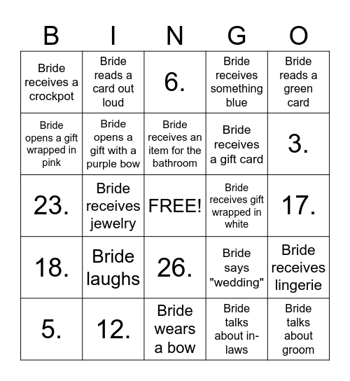 PWR Birthday Bingo Card