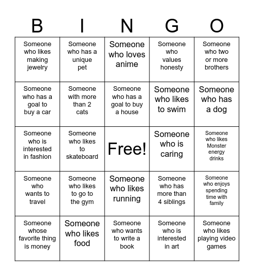 English 12 Bingo Card