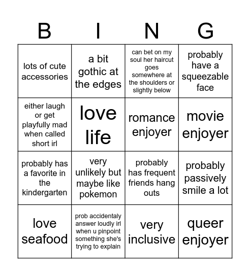 bibi Bingo Card