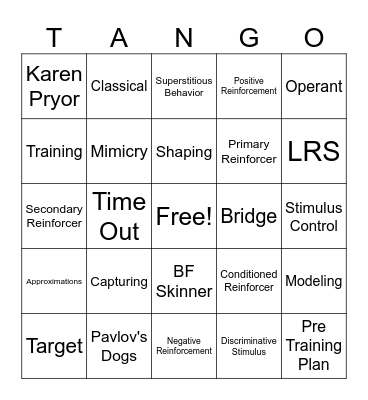 Training I Bingo Card