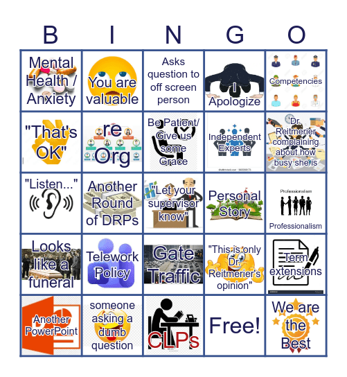 Town Talk with Dr. Reitmeier Bingo Card
