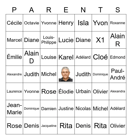 Famille Courchesne-Duval Bingo Card