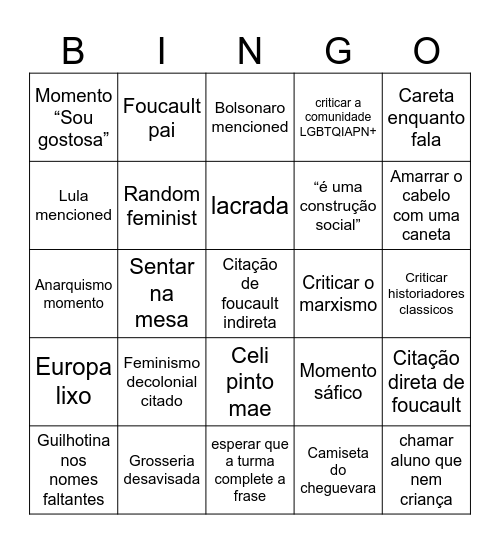 Bingo decolonial Bingo Card