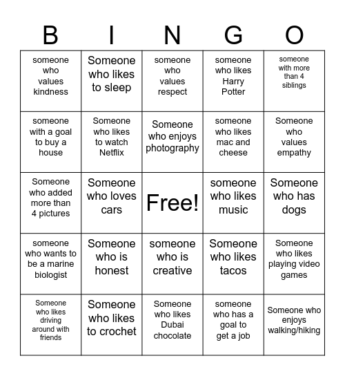 English 10 Bingo Card