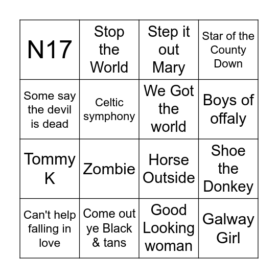 DA BINGO Card