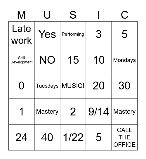 Syllabus Review Bingo Card
