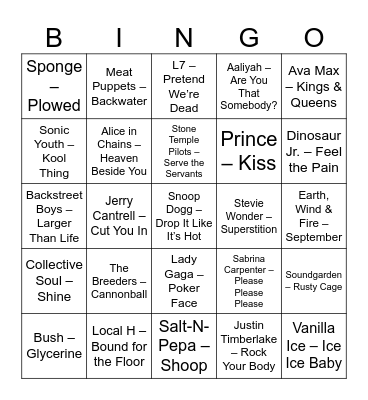 Flannel vs Fresh vol 3 Bingo Card