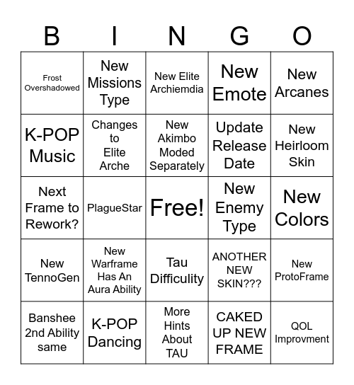 DevStream Bingo Card Bingo Card