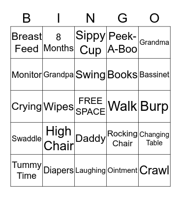 BABY SHOWER BINGO Card