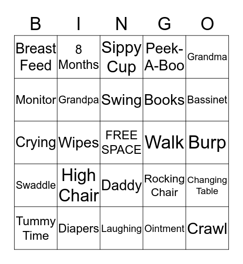 BABY SHOWER BINGO Card