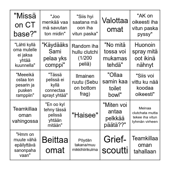 Sebun CS-bingo Card