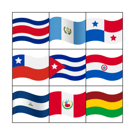 PAÍSES DE HABLA HISPANA Bingo Card