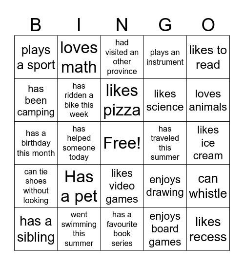 Bingo Card