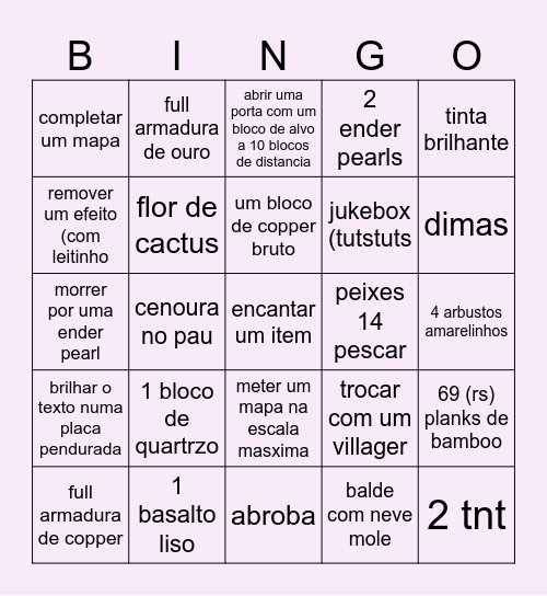boa sorte Bingo Card