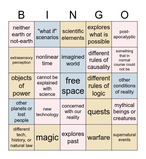 Chloe's Bingo Card Bingo Card