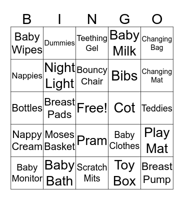 Hannah's Baby Shower Bingo! Bingo Card