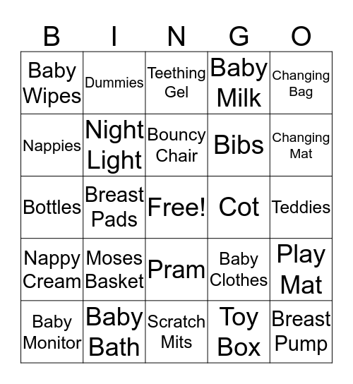 Hannah's Baby Shower Bingo! Bingo Card