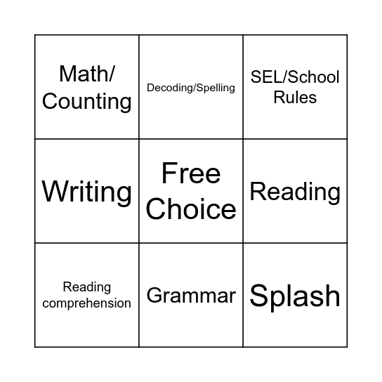 RSP Bingo Card