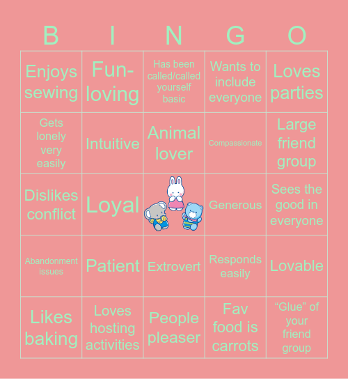 TAOHK&I Kinnies - Cheery Chums Bingo Card